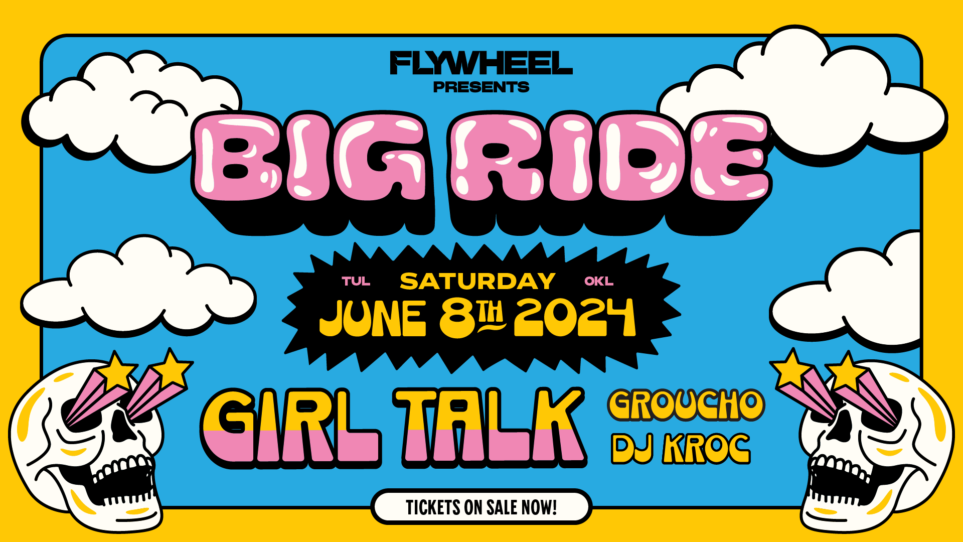 Big Ride Saturday June 8th, 2024 featuring Girl Talk, Groucho, and DJ KROC